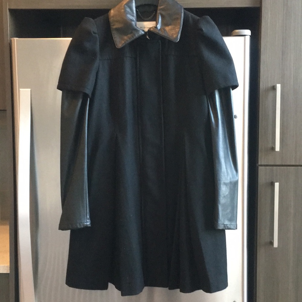 BCBG Generation faux leather sleeve coat